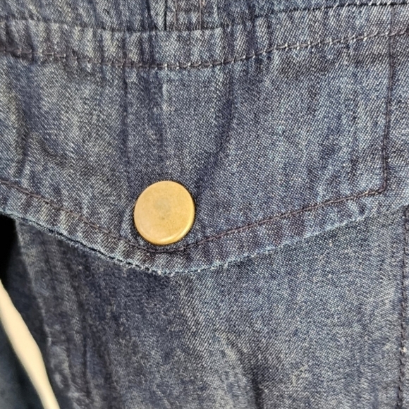 Chocolate USA Chambray Hooded Long Sleeve Shacket Blue Size S - Picture 11 of 15